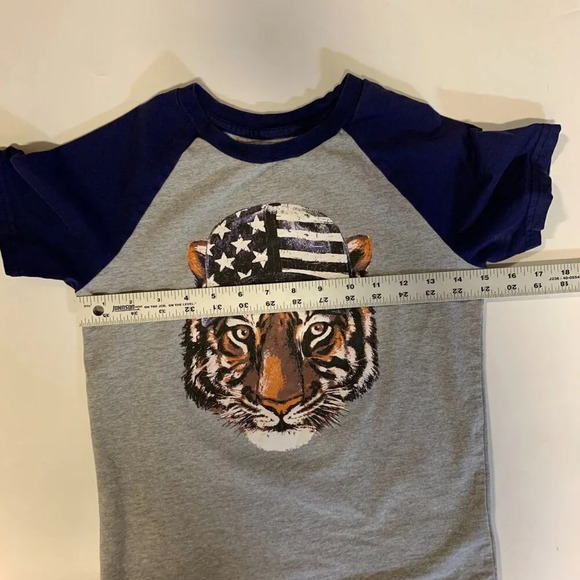 Tommy Bahama Boys Tiger Cap Baseball Short Sleeve Cotton Shirt Size M 7/8 - Picture 10 of 12
